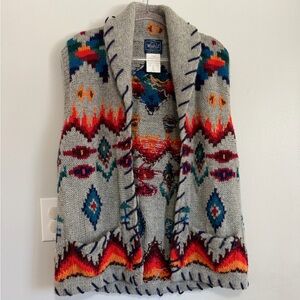 Vintage Woolrich Gray and Blue Knit Vest